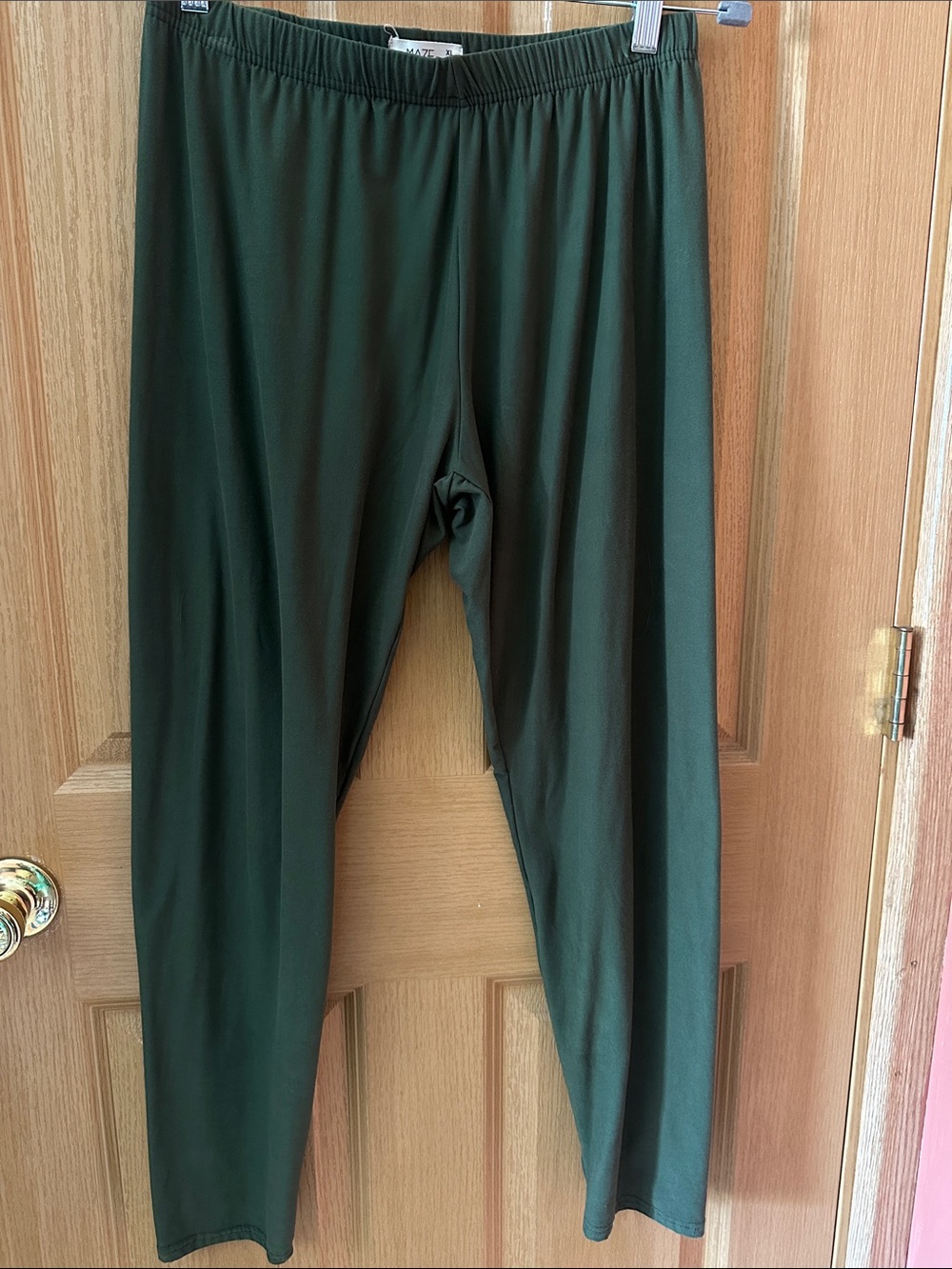 High-Waist Dark Green Stretch Leggings for Women